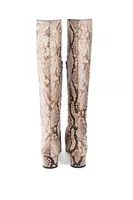 Snakeskin print knee high boots  image