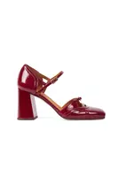 Garnet patent leather pumps  image