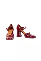 Garnet patent leather pumps  image