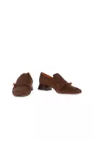 Chocolate brown corduroy suede loafers  image