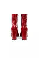 Ruby red printed leather ankle boots image