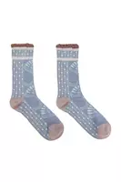 Slate blue floral and polka dot socks  image