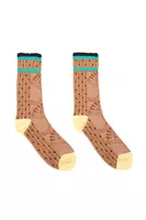 Tawny brown floral and polka dot socks  image