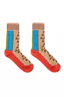 Camel floral ribbed socks  image