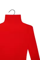 Maglione dolcevita a coste rosso fuoco image