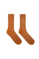 Caramel brown ribbed socks  image