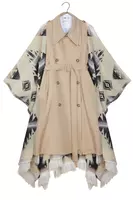 Beige poncho trench coat  image