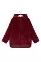 Wine reversable faux shearling coat  image