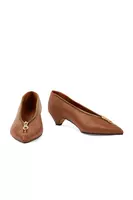 Tawny Brown Zipper Pumps  image