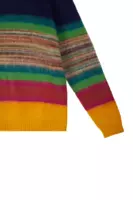 Midnight blue and rainbow striped turtleneck  image