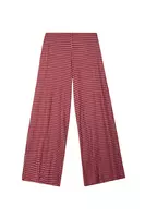 Pantaloni in jersey jacquard color tortora e rosso image