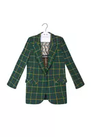 Bottle green check jersey jacquard blazer image