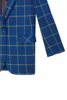 Royal blue check jersey jacquard blazer image