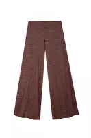 Pantaloni in jersey jacquard color senape e petrolio image