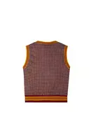 Gilet in jersey jacquard senape e petrolio image