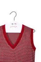 Lipstick red and dove grey diamond jersey jacquard gilet  image