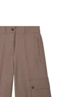 Pantaloni cargo in micro pied de poule marrone image