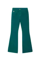 Pantaloni in velluto a coste sottili verde smeraldo image