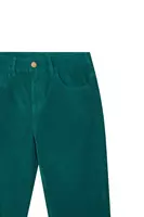 Pantaloni in velluto a coste sottili verde smeraldo image