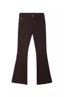 Dark chocolate brown flared jeans  image