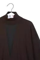 Dark chocolate brown turtleneck with transparent v image