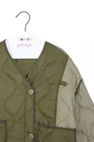 Khaki and sage green quilted bomber jacket  image