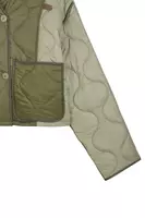 Khaki and sage green quilted bomber jacket  image