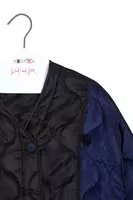 Midnight blue and black quilted bomber jacket  image