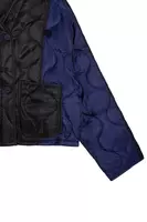 Midnight blue and black quilted bomber jacket  image