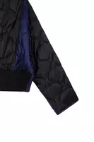 Midnight blue and black quilted bomber jacket  image