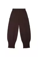 Earth brown knit cropped trousers  image