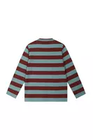 Brick and dusty aqua striped sweater  image