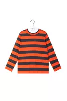 Orange and anthracite grey striped sweater  image