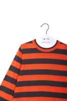 Orange and anthracite grey striped sweater  image