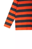 Orange and anthracite grey striped sweater  image