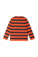 Orange and anthracite grey striped sweater  image