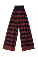 Brick and black stripe knit cropped trousers  image