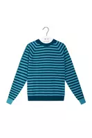 Petrol and aqua striped sweater  image