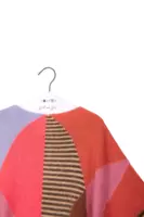 Pink colour block and striped sweater  image