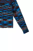 Maglione a maglia mista blu e marrone image