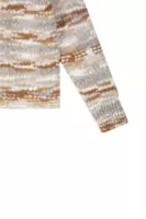 Ivory and camel mixed knit sweater  image