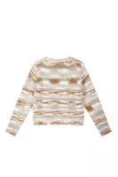 Ivory and camel mixed knit sweater  image