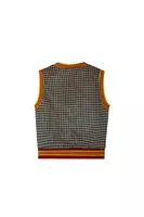 Gilet in jersey jacquard color verde bottiglia e senape  image