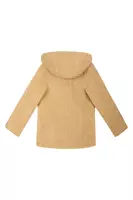 Cappotto beige con cappuccio in pelliccia sintetica image