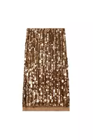 Brown sequin and bead striped skirt image