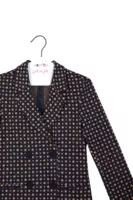 Navy blue and camel jersey jacquard blazer  image