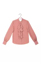 Blusa rosa antico con volant image