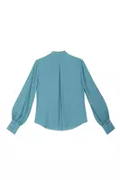 Dusty teal blouse with ruffles  image