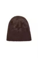 Fluffy smokey brown beanie hat image