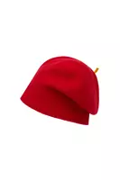 Ruby red slouchy hat with contrast tip  image